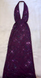 Niulatu A Line Halter Sleeveless Grape Beads Long Prom Dress Evening Dresses HZ1110
