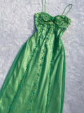 Niulatu A Line Spaghetti Straps Mint Green Tulle Sleeveless Prom Dress Evening Dresses HZ1110