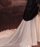 Niulatu Ball Gown Spaghetti Straps Black Long Prom Dresses 1950s Retro Evening Dress HZ1110