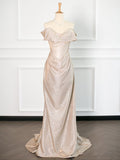 Niulatu Mermaid Off The Shoulder Sequin Long Prom Dresses Party Evening Dress HZ1110