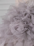 Niulatu Mermaid Strapless Lilac Tulle Long Prom Dresses Party Gown Evening Dress HZ1110