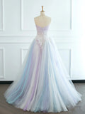 Niulatu Ball Gown Spaghetti Straps Tulle Long Prom Dresses Party Gown Evening Dress HZ1110