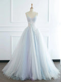 Niulatu Ball Gown Spaghetti Straps Tulle Long Prom Dresses Party Gown Evening Dress HZ1110