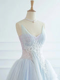 Niulatu Ball Gown Spaghetti Straps Tulle Long Prom Dresses Party Gown Evening Dress HZ1110