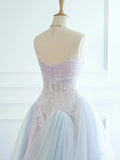 Niulatu Ball Gown Spaghetti Straps Tulle Long Prom Dresses Party Gown Evening Dress HZ1110