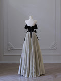 Niulatu Ball Gown Off The Shoulder Black Velvet Long Prom Dresses Party Evening Dress HZ1110