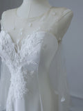 Niulatu Mermaid Scoop Long Sleeves Lace Wedding Dresses White Brides Dress S3819