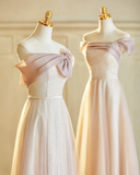 Niulatu And Match A Line Satin Tulle Long Bridesmaid Dress HZ1110