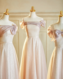 Niulatu And Match A Line Satin Tulle Long Bridesmaid Dress HZ1110