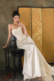 Niulatu Mermaid Off The Shoulder Ivory Long Wedding Dresses With Short Sleeves Brides Dress S3824