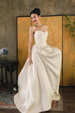 Niulatu Mermaid Off The Shoulder Ivory Long Wedding Dresses With Short Sleeves Brides Dress S3824