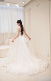 Niulatu A Line Halter Tulle Lace Long Wedding Dresses HZ1110