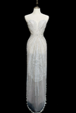 Niulatu Mermaid Strapless Tulle Beaded Long Wedding Dresses HZ1110