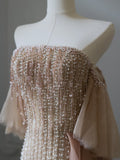 Niulatu A Line Off The Shoulder Sequin Long Prom Dresses Evening Gowns S3848