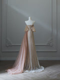 Niulatu A Line Off The Shoulder Sequin Long Prom Dresses Evening Gowns S3848