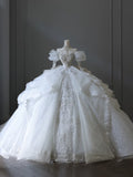 Niulatu Ball Gown Off The Shoulder Sequin Long Sleeves Wedding Dresses Brides Dress S3856