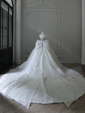 Niulatu Ball Gown Strapless Sequin Long Wedding Dresses Brides Dress S3858