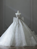 Niulatu Ball Gown Strapless Sequin Long Wedding Dresses Brides Dress S3858