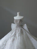 Niulatu Ball Gown Strapless Sequin Long Wedding Dresses Brides Dress S3858