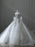 Niulatu Ball Gown Strapless Sequin Long Wedding Dresses Brides Dress S3858