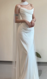 Niulatu Mermaid Strapless Satin Pleated Long Wedding Dresses HZ1110