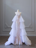 Niulatu Mermaid High Neckline Sequin Long Prom Dresses Evening Gowns S3864