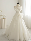 Niulatu Simple A Line Strapless Satin Long Wedding Dresses HZ1110