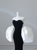 Niulatu Mermaid Sweetheart Black Velvet Long Prom Dresses Evening Gowns S3870