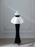 Niulatu Mermaid Sweetheart Black Velvet Long Prom Dresses Evening Gowns S3870