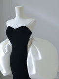 Niulatu Mermaid Sweetheart Black Velvet Long Prom Dresses Evening Gowns S3870