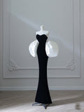 Niulatu Mermaid Sweetheart Black Velvet Long Prom Dresses Evening Gowns S3870
