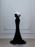 Niulatu Mermaid Sweetheart Black Long Prom Dresses Evening Gowns S3873