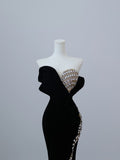 Niulatu Mermaid Sweetheart Black Long Prom Dresses Evening Gowns S3873