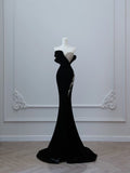 Niulatu Mermaid Sweetheart Black Long Prom Dresses Evening Gowns S3873