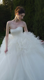 Niulatu Elegant Ball Gown Strapless Satin Tulle Long Wedding Dresses HZ1110