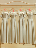 Niulatu Simple A Line Satin Long Bridesmaid Dress HZ1110