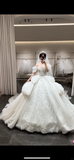 Niulatu Ball Gown Off The Shoulder Satin Tulle Applique With Veil Long Wedding Dresses HZ1110