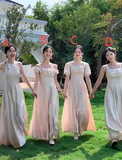 Niulatu A Line Satin Long Bridesmaid Dress HZ1110