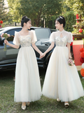 Niulatu A Line Chiffon Long Bridesmaid Dress HZ1110