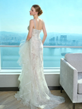 Niulatu Mermaid Sweetheart Lace Tulle Long Wedding Dresses HZ1110