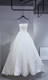 Niulatu Ball Gown Spaghetti Straps Taffeta Long Wedding Dresses HZ1110