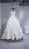 Niulatu Ball Gown Spaghetti Straps Taffeta Long Wedding Dresses HZ1110