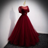 Elegant Ball Gown Spaghetti Straps Burgundy Long Prom Dresses Party Dress Summer 20th Birthday Outfits 18th Birthday Dresses For Teens HZ1214