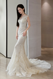 Niulatu Mermaid Tulle Lace Long Wedding Dresses HZ1110