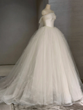 Niulatu Ball Gown Strqpless Satin Tulle With Veil Long Wedding Dresses HZ1110