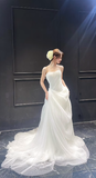 Niulatu Mermaid Sweetheart Chiffon Long Wedding Dresses HZ1110
