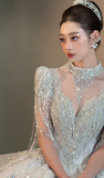 Niulatu Ball Gown Tulle Sequin Beaded Long Wedding Dresses HZ1110