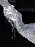 Niulatu Mermaid Spaghetti Straps Satin Sequin Beads Long Wedding Dresses HZ1110
