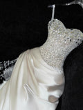 Niulatu Mermaid Spaghetti Straps Satin Sequin Beads Long Wedding Dresses HZ1110