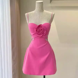 Niulatu A Line Straps Pink 18th Birthday Dress Short Homecoming Dresses HZ1110